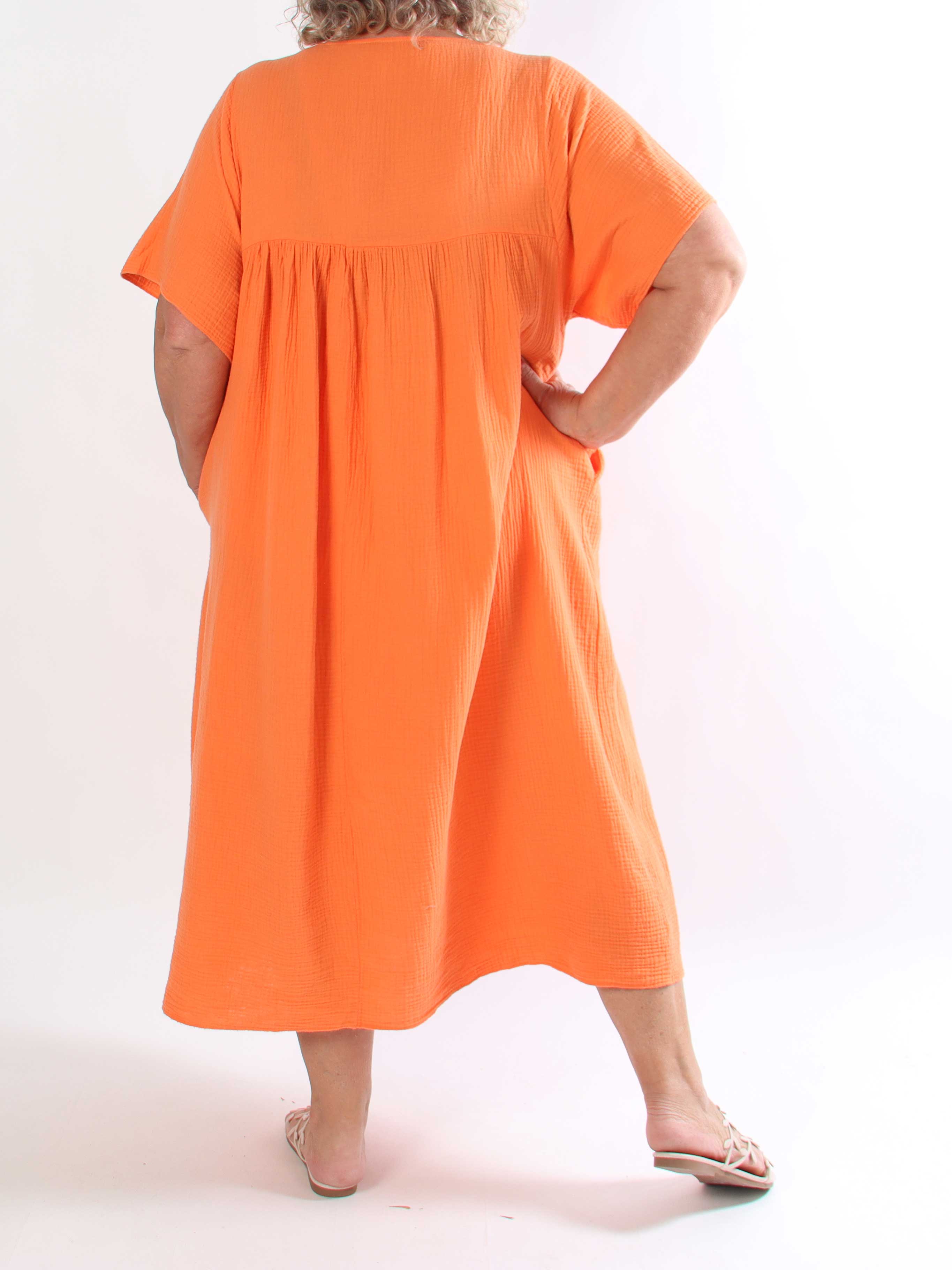 Kanja - Mjuk lång plus size klänning i bomullsmuslina